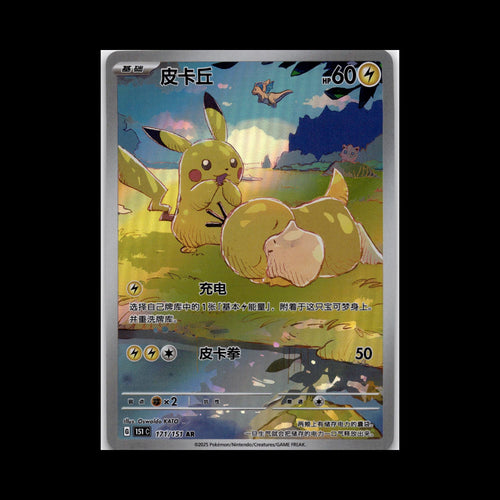Chinese Pokemon 151 Pikachu AR Complete Art Rare Set 171 172 173