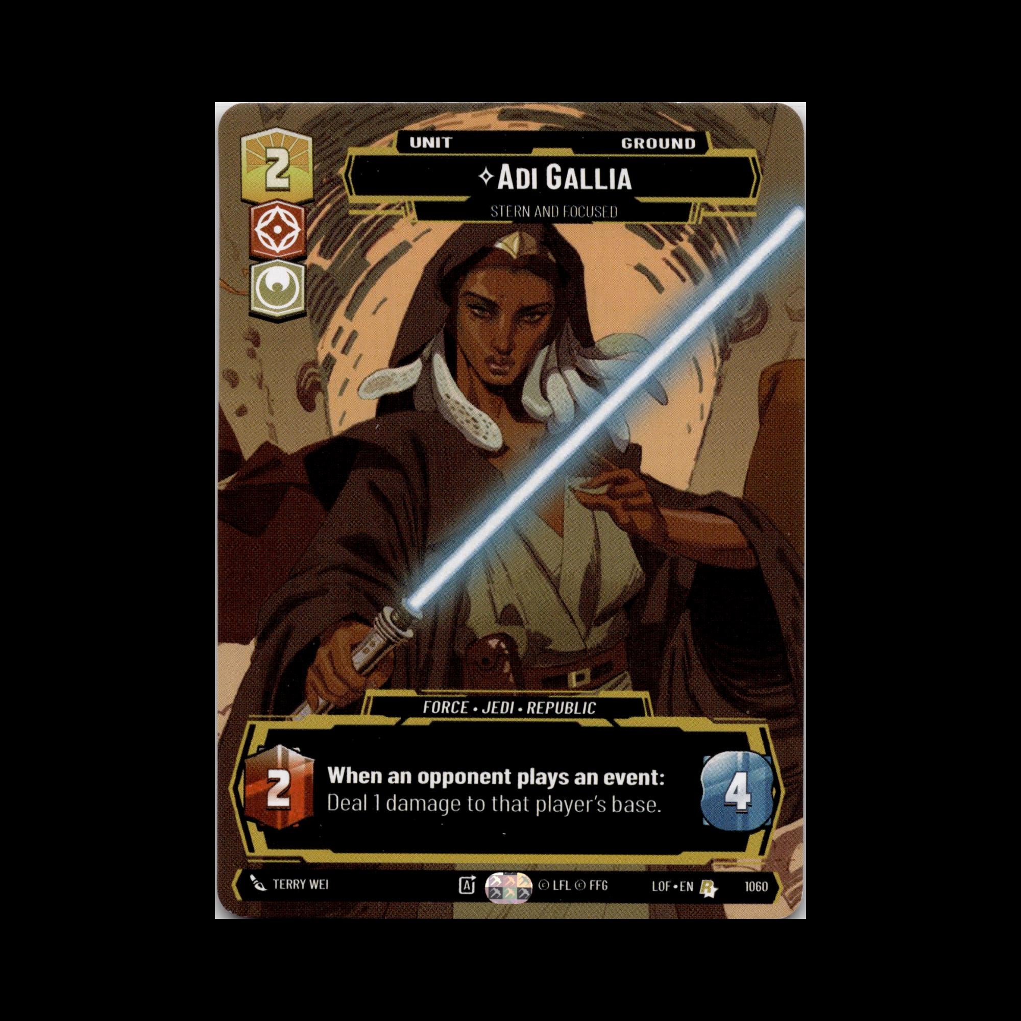 Star Wars Unlimited - Adi Gallia - Stern and Focused (Prestige) [Legends of the Force] (1060) Fan Art PROXY