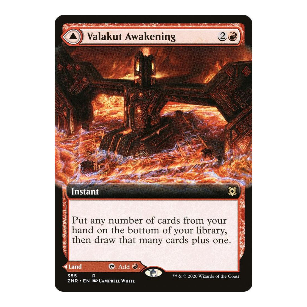2020 Magic: The Gathering: Zendikar Rising (ZNR) - Valakut Awakening Extended Art (#355, Rare) (Foil, Near Mint)