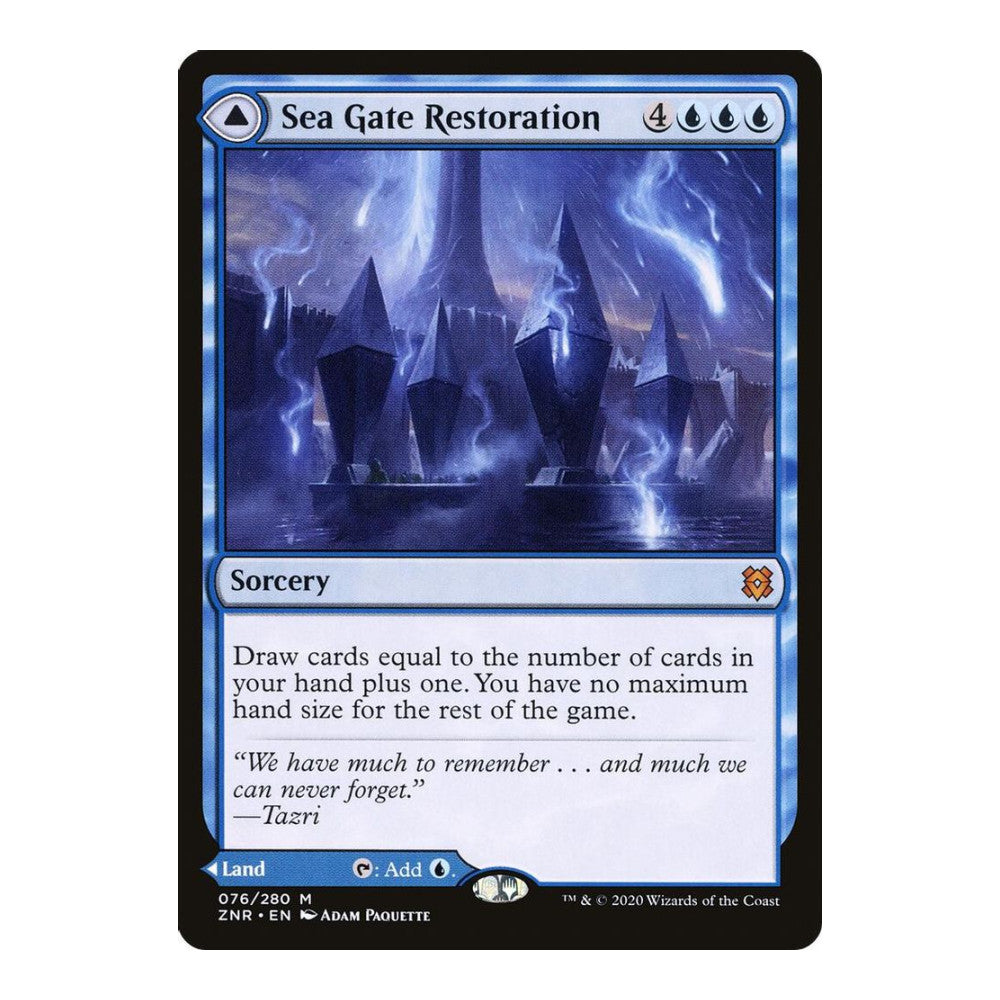 2020 Magic: The Gathering: Zendikar Rising (ZNR) - Sea Gate Restoration (#76, Mythic Rare) (Foil, Near Mint)