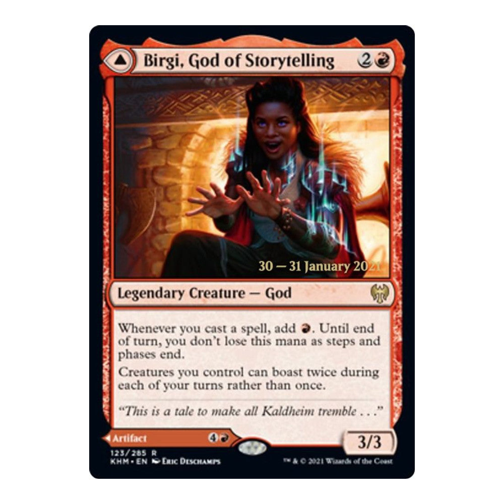 2026 Magic: The Gathering: Prerelease Cards (PRE) - Birgi, God of Storytelling (#123, Rare) (Foil, Near Mint)