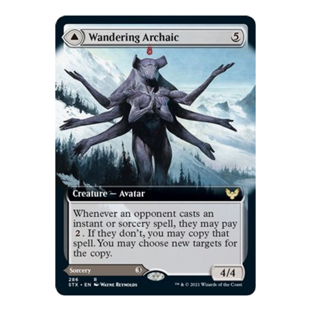 2021 Magic: The Gathering: Strixhaven: School of Mages (STX) - Wandering Archaic Extended Art (#286, Rare) (Foil, Near Mint)