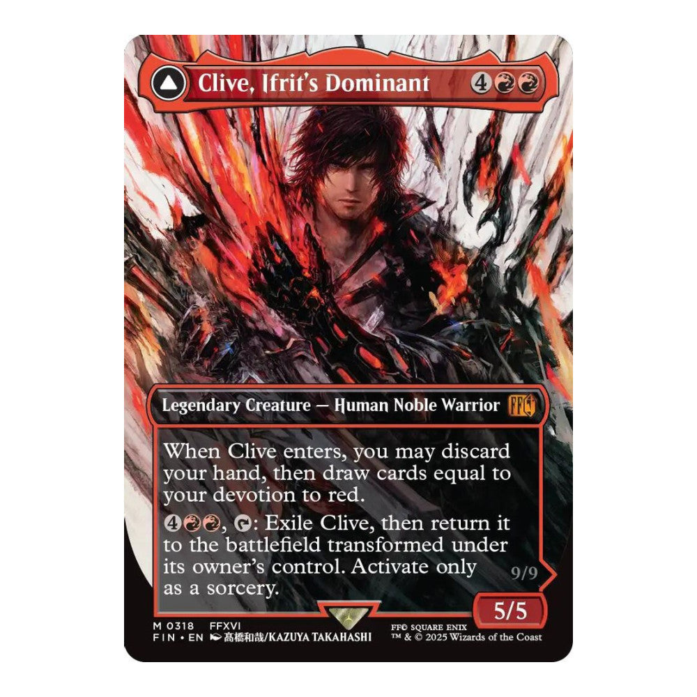2025 Magic: The Gathering: FINAL FANTASY (FIN) - Clive, Ifrit's Dominant (0318) (Borderless) (#318, Mythic Rare) (Foil, Near Mint)