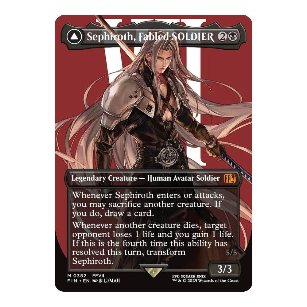 2025 Magic: The Gathering: FINAL FANTASY (FIN) - Sephiroth, Fabled SOLDIER (0382) (Borderless) (#382, Mythic Rare) (Foil, Near Mint)
