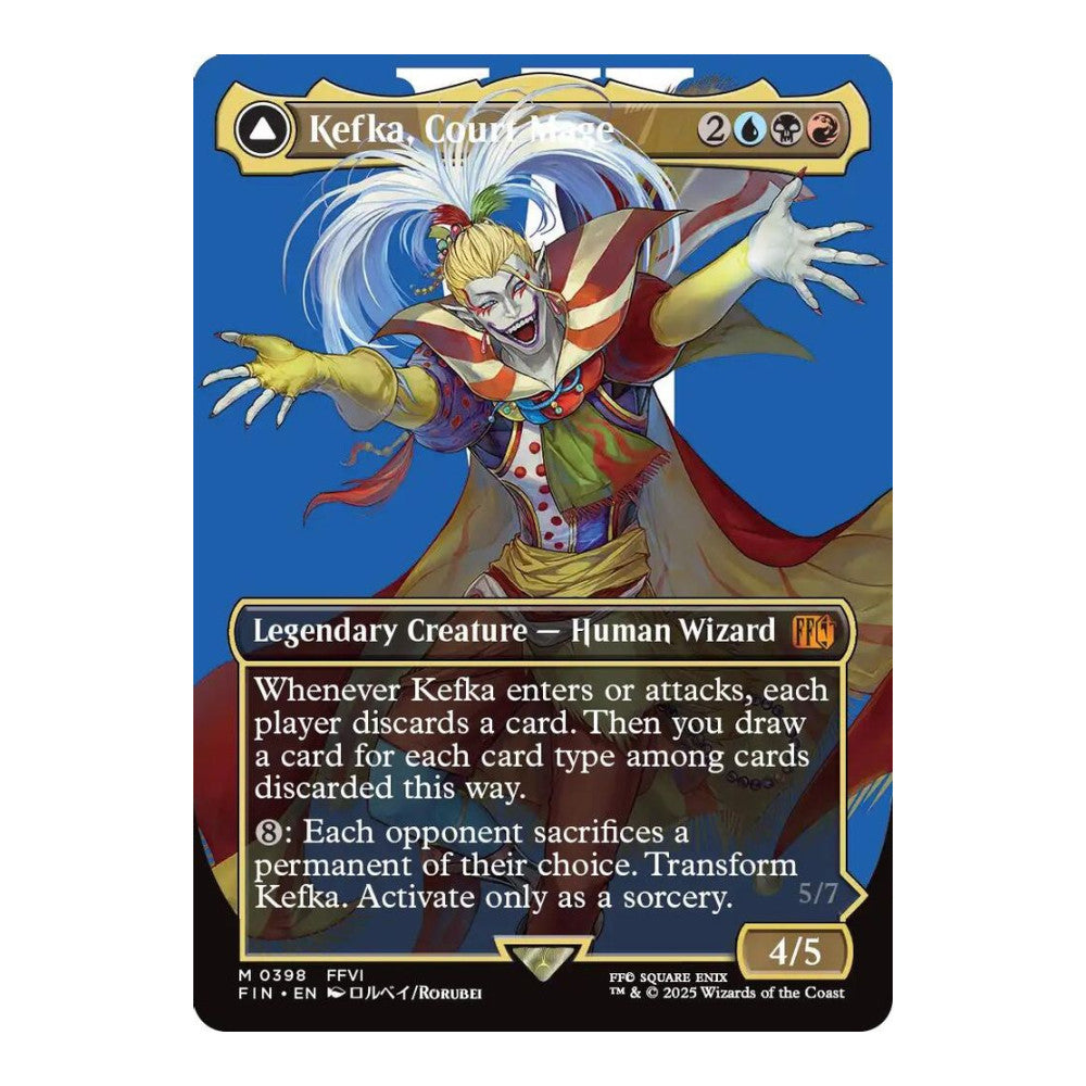 2025 Magic: The Gathering: FINAL FANTASY (FIN) - Kefka, Court Mage (0398) (Borderless) (#398, Mythic Rare) (Foil, Near Mint)