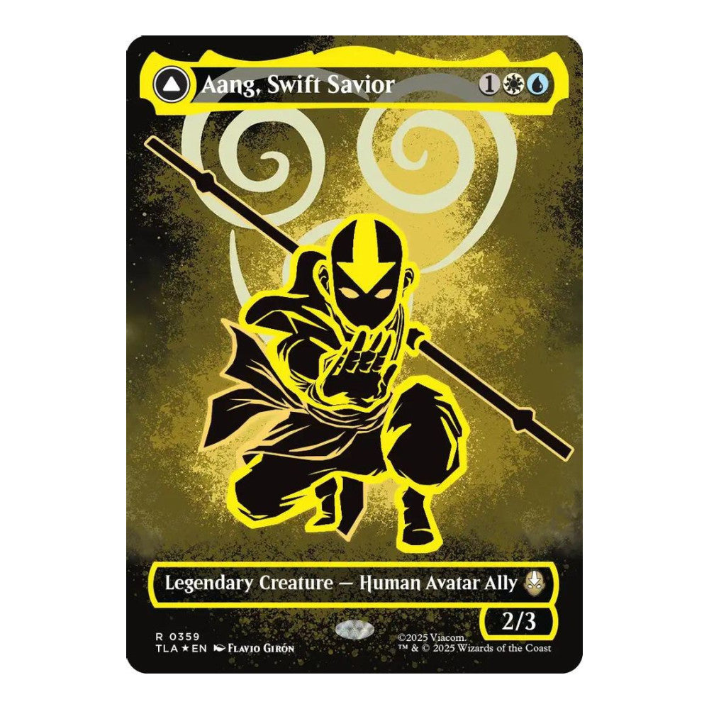 2025 Magic: The Gathering: Avatar: The Last Airbender (TLA) - Aang, Swift Savior (Borderless) (Neon Ink Foil) (#359, Rare) (Foil, Near Mint)