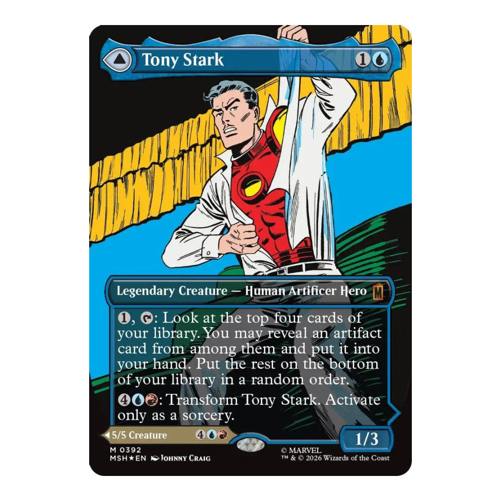2026 Magic: The Gathering: Marvel Super Heroes (MSH) - Tony Stark (Borderless) (0392) (#392, Mythic Rare) (Foil, Near Mint)